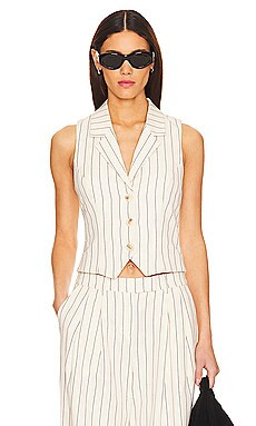 House of Harlow 1960 x REVOLVE Celia Vest Top in Cream & Indigo from Revolve.com | Revolve Clothing (Global)