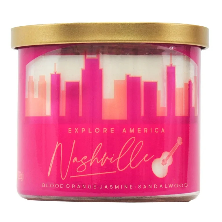 Mainstays Explore America 14-Ounce 3-Wick Candle Nashville | Walmart (US)