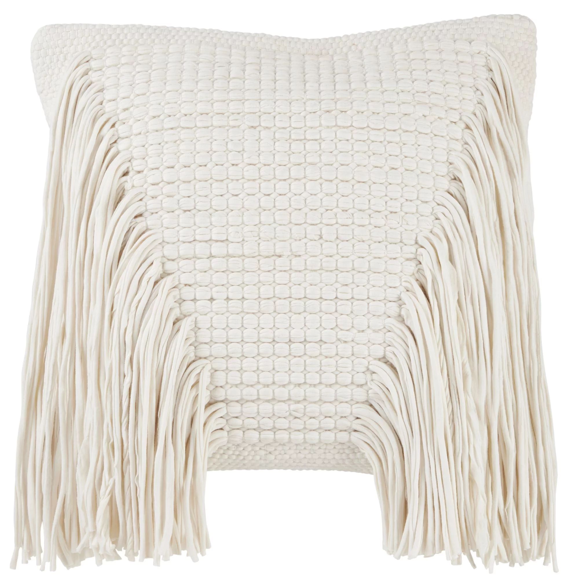 Wanda June Home Jersey Knit Fringe Pillow, 1 Piece, White, 18"x18" by Miranda Lambert - Walmart.c... | Walmart (US)