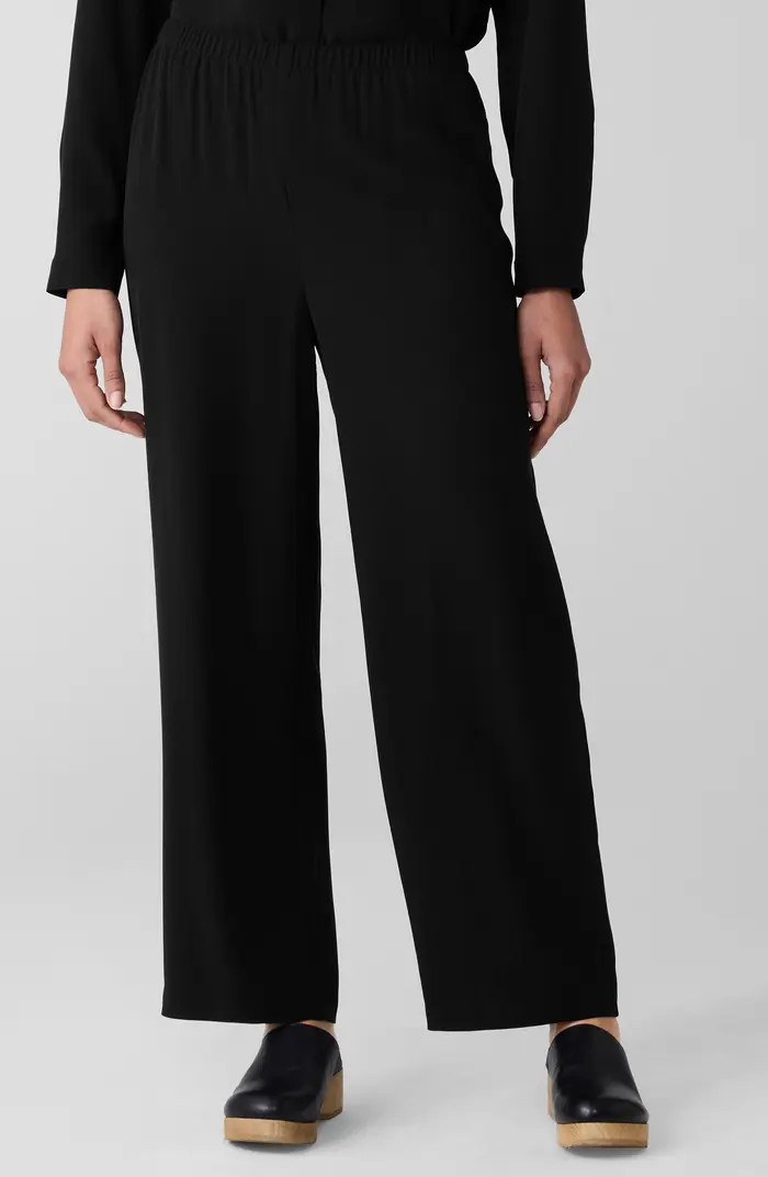 Ankle Wide Leg Silk Pants | Nordstrom