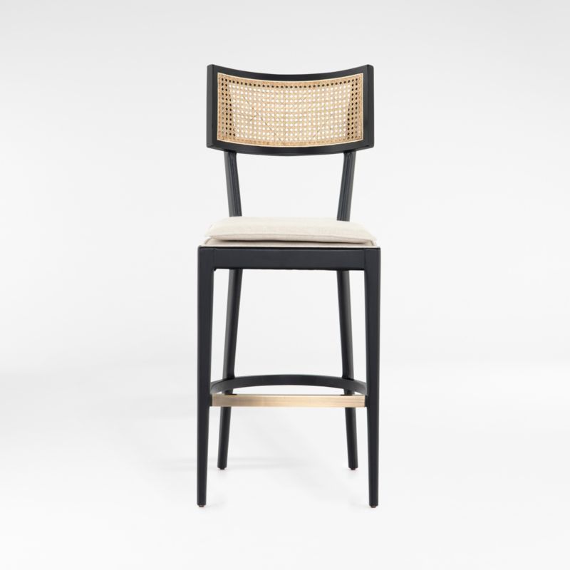 Libby Black Cane Counter Stool + Reviews | Crate & Barrel | Crate & Barrel