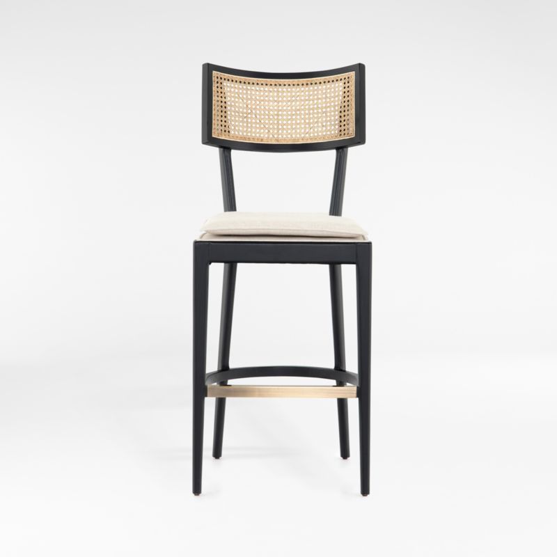 Libby Black Cane Counter Stool + Reviews | Crate and Barrel | Crate & Barrel