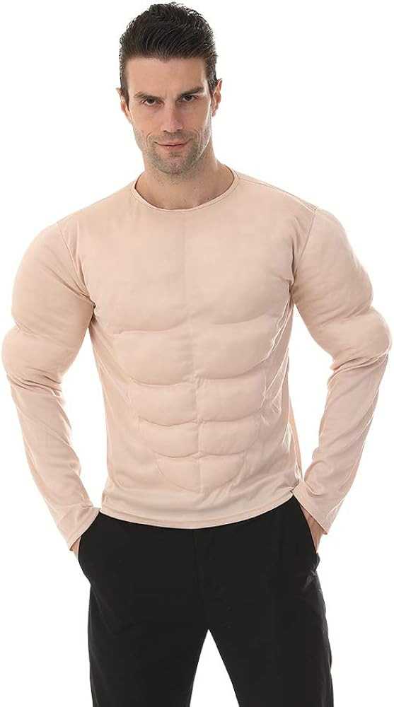 EraSpooky Men Muscle Shirt Bodybuilder Halloween Costume Accessory for Adult Muscle Shirt Padded | Amazon (US)