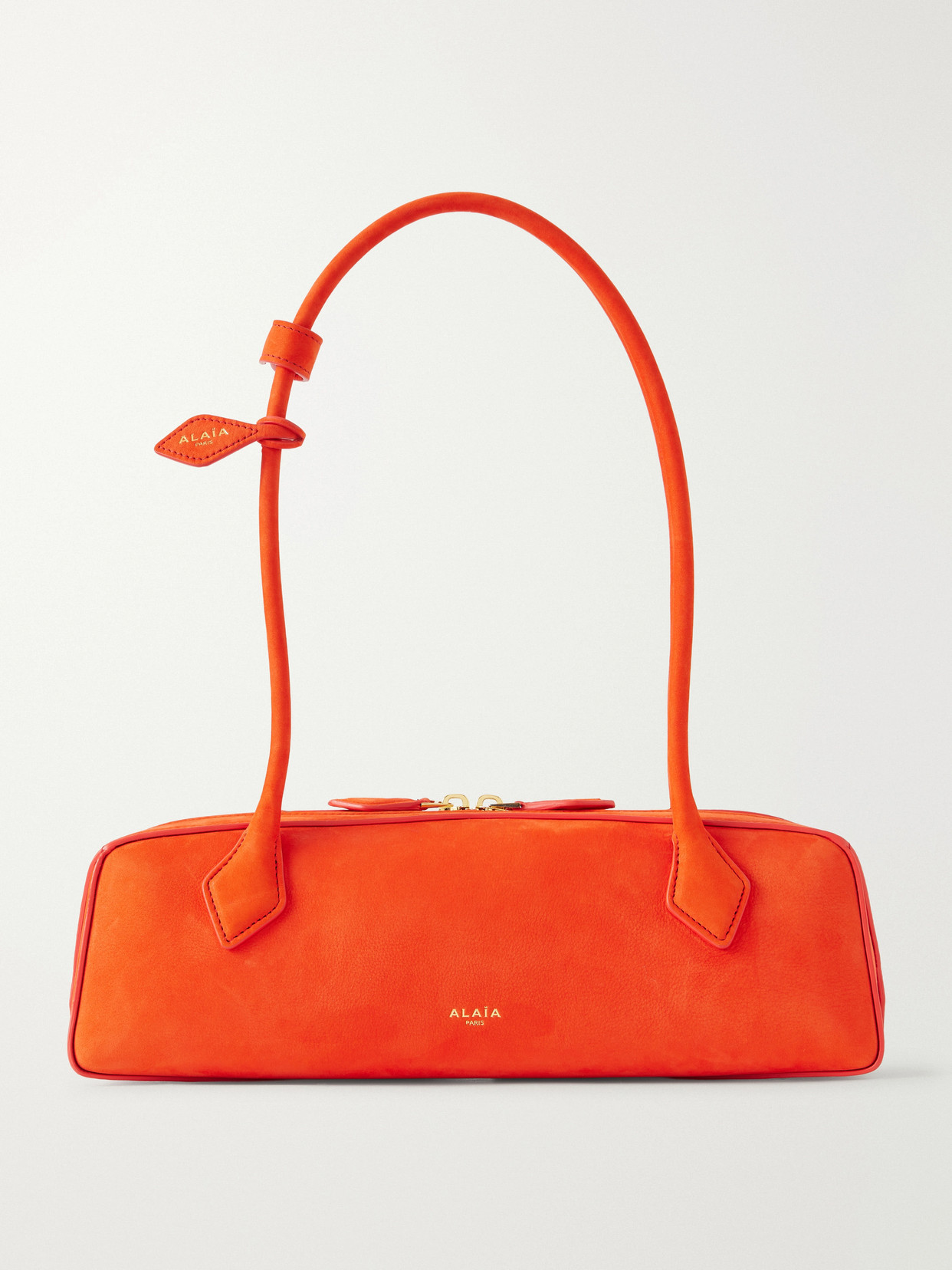 Alaïa - Le Teckel Medium Nubuck Shoulder Bag - Orange | NET-A-PORTER (US)