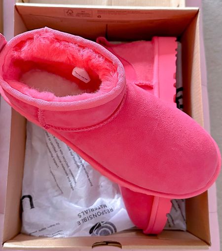 UGG after Christmas Sale got me! 

This hot pink/coral is ah-mazing! Soooo fun!!!! 

Ultra Mini Classic Boot in Pink Glow. All sizes in stock except 11. 

Linked them at Dillard’s too in case that’s better for you! They’re a little cheaper but have to pay shipping  

Nordstrom. Winter Shoes. Cozy  

#LTKSeasonal #LTKshoecrush #LTKsalealert