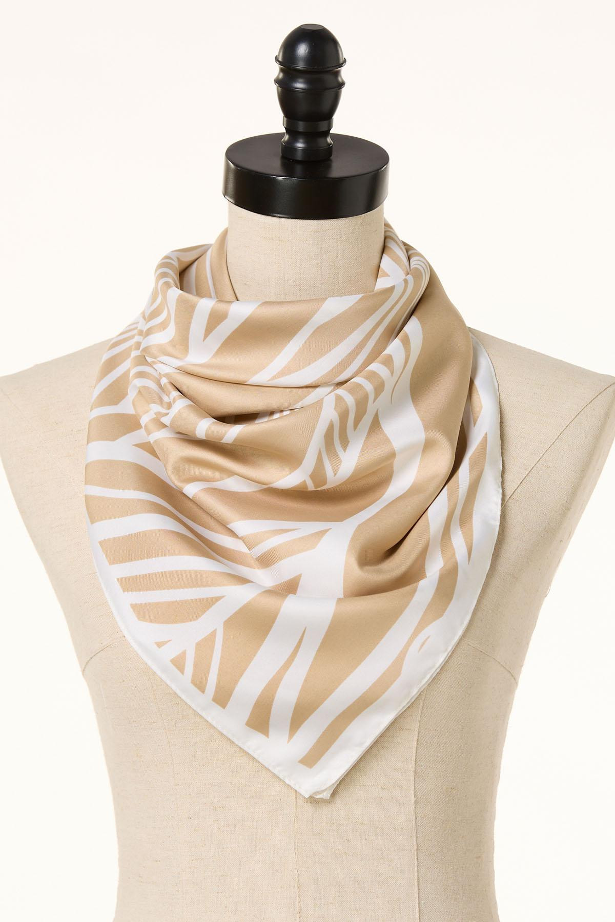 Two Tone Striped Silky Scarf - Brown | Cato Fashions