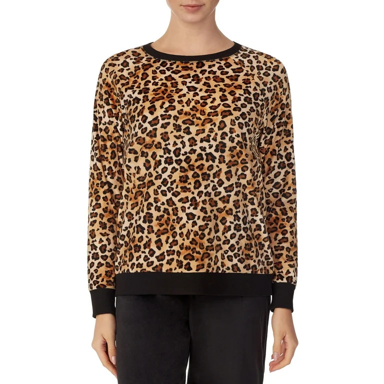 Secret Treasures Women's and Women's Plus Velour Long Sleeve Crew Neck Top | Walmart (US)