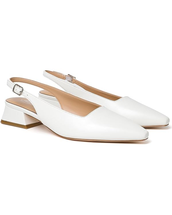 Mostrin Womens Chunky Low Heels D'Orsay Slingback Block Heel Pumps Closed Square Toe Dress Shoes ... | Amazon (US)
