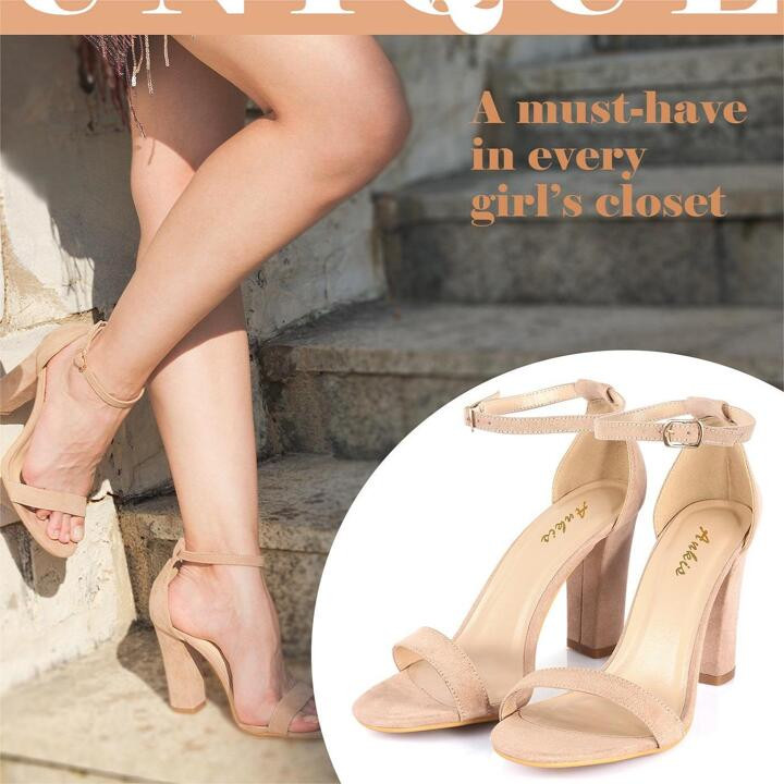 Women Heels Open Toe Ankle Strap High Heel Sandals 4 Inches For Party Wedding Strappy Buckle Sand... | SHEIN