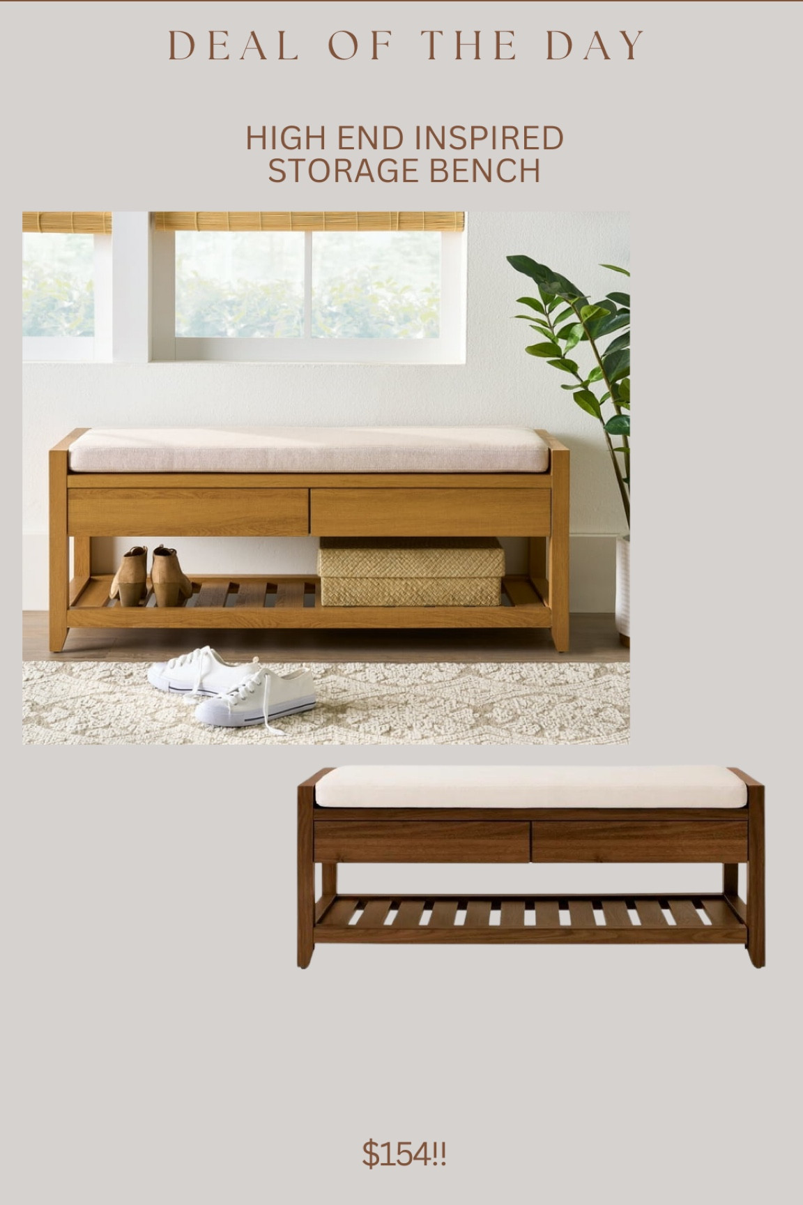 new Walmart bench!! Perfect bench for entryway or mudroom!!

#LTKSaleAlert #LTKHome #LTKStyleTip