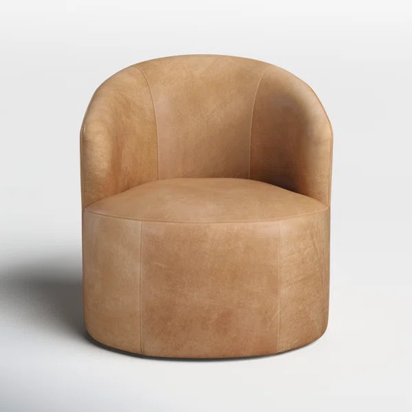 Deryn Genuine Leather Swivel Accent Chair | Wayfair North America