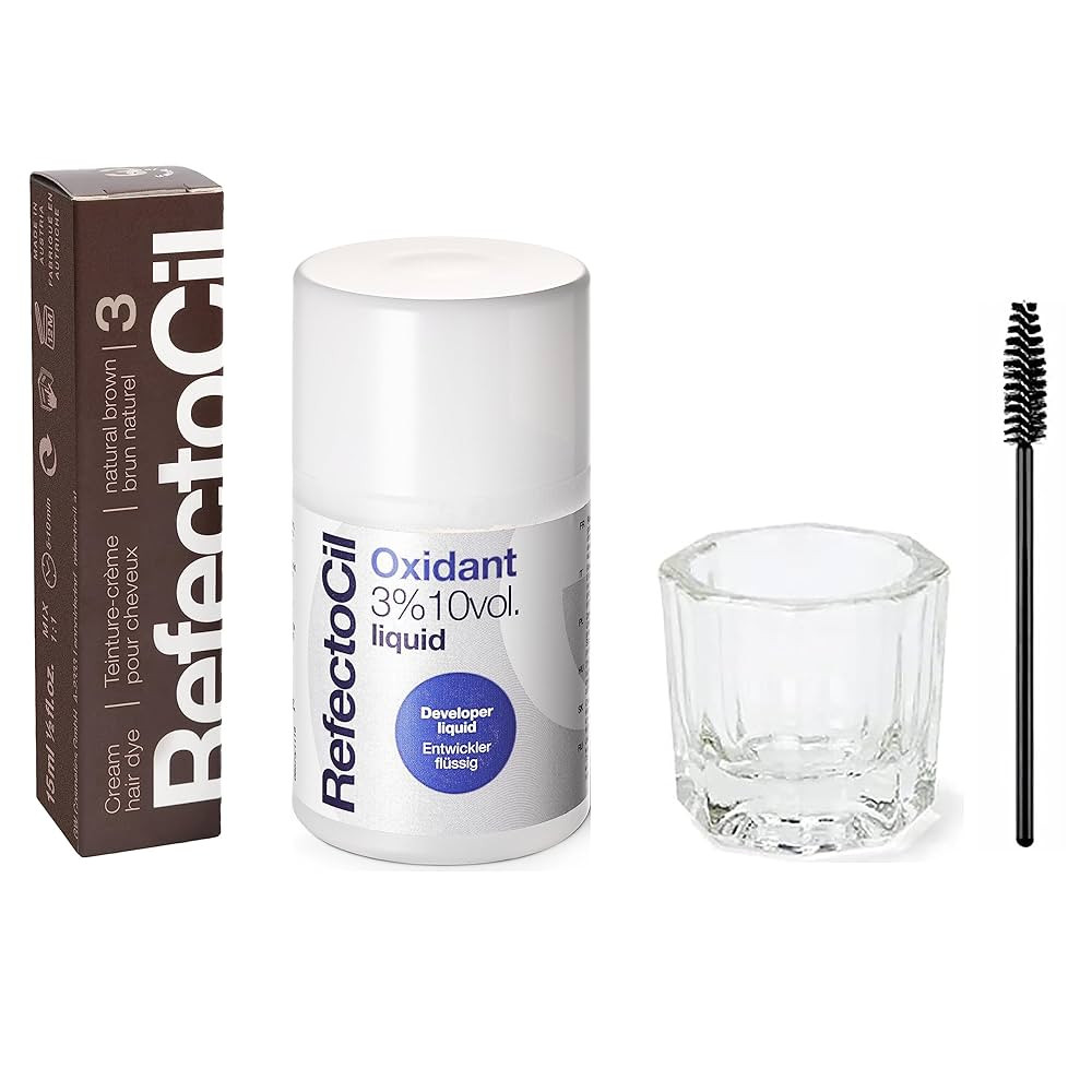 RefectoCil Hair Tinting Kit Includes Cream Hair Dye + Liquid Oxidant 3% + Mixing Brush & Mixing D... | Amazon (US)
