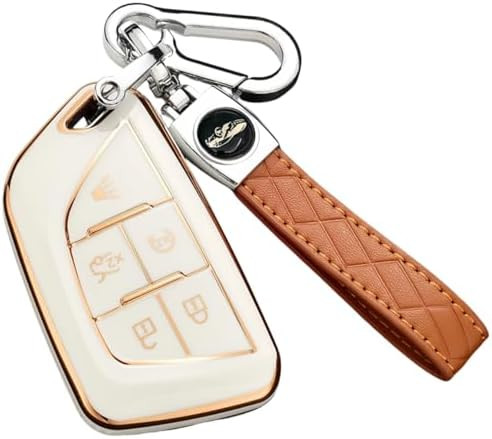 Key Fob Cover for Cadillac with Key Chain, Soft TPU Car Key Case Shell Protector Fit for Escalade... | Amazon (US)