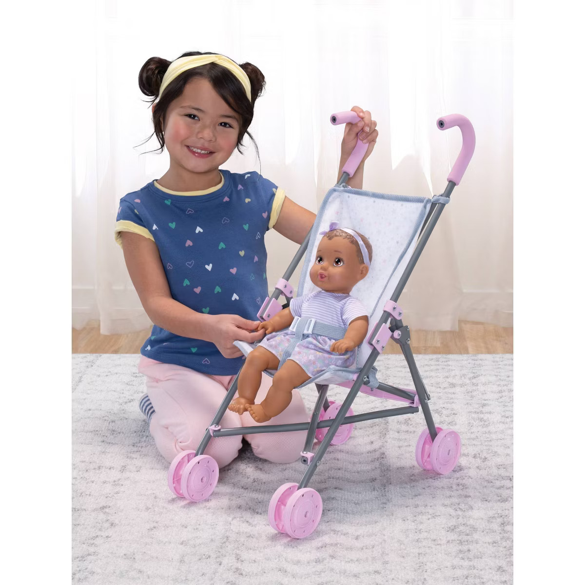 Perfectly Cute Star Print Fold Up Stroller for Baby Doll | Target