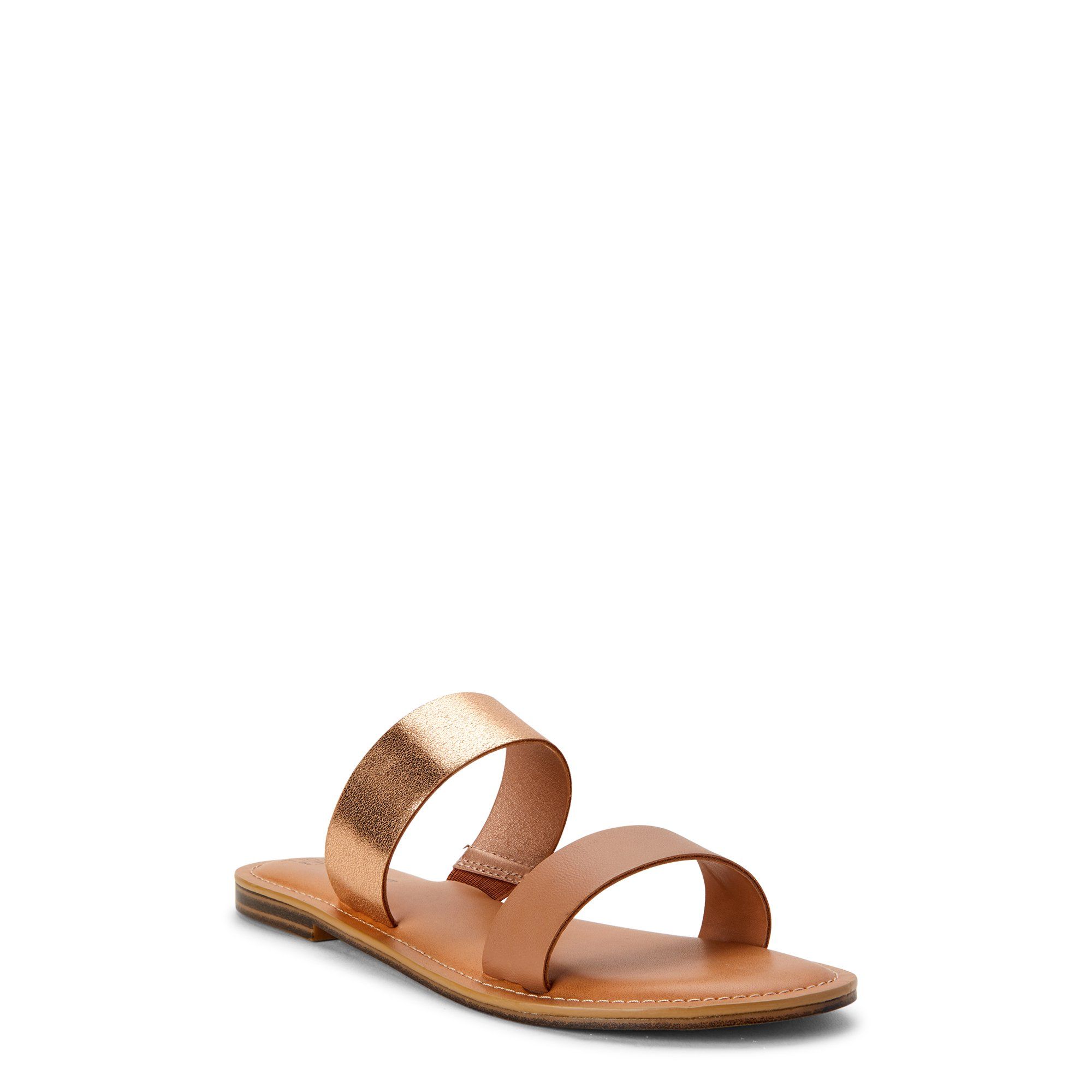 Time and Tru Women's Two Band Sandals | Walmart (US)