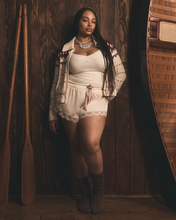 Lace and Satin Sleep Short | Abercrombie & Fitch (US)