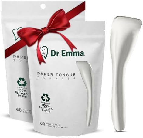 Dr. Emma Tongue Scraper, 120 Count, Disposable Tongue Cleaner for Adults, Paper Hygienic Scraper,... | Amazon (US)