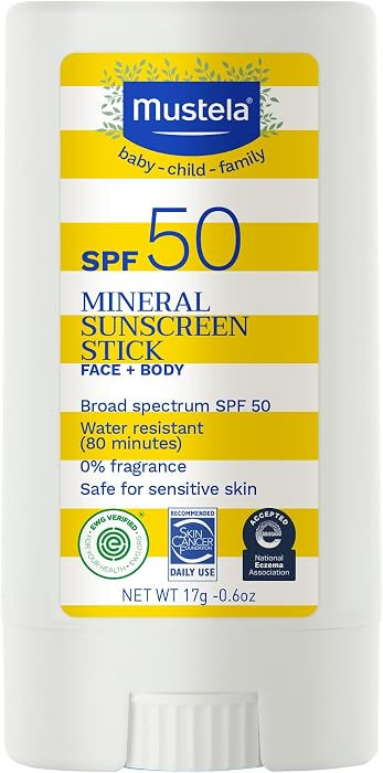 Mustela Baby Mineral Sunscreen Stick SPF 50 Broad Spectrum - Face & Body Sun Stick with 70% Organ... | Amazon (US)