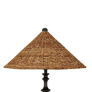 Conical Rattan Shade Handwoven with Antique Brass Spider Fit | Ballard Designs, Inc.