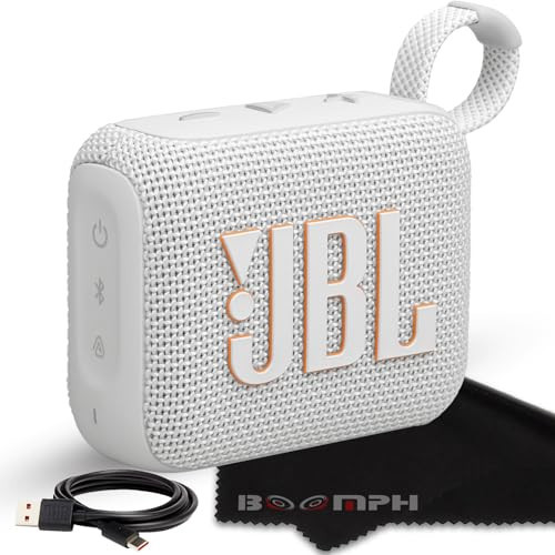 JBL Go 4 Portable Bluetooth Wireless Speaker, IP67 Waterproof and Dustproof Built-in Battery - White - Boomph's Comprehensive Ultimate Performance Cloth Solution for Your On-the-Go Sound Experience | Amazon (US)