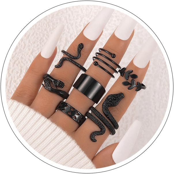 INENIMARTJ Boho Rings for Women Teen Girls,Gold Stacking Rings Set Vintage Knuckle Stackable Moon... | Amazon (US)