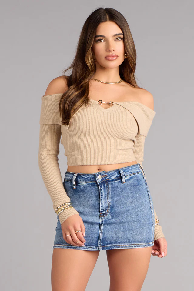 Total Perfection Mid Rise Denim Mini Skort | Windsor Stores