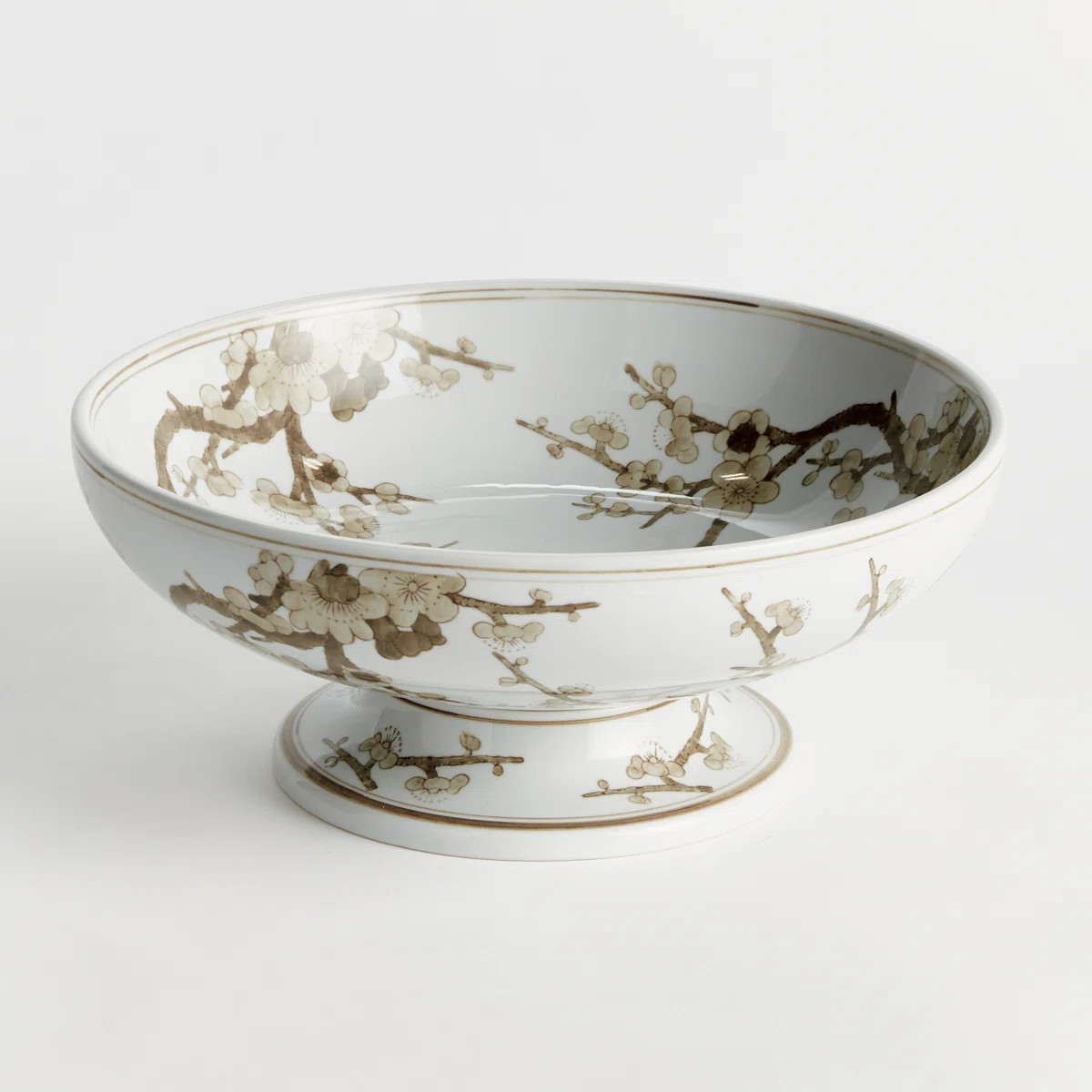 Champagne Chine Ceramic Chinoiserie Decorative Footed Bowl | Wayfair North America