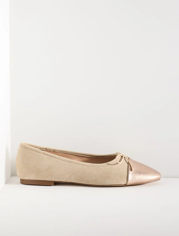 Ansly Metallic Suede Ballet Flats | Talbots