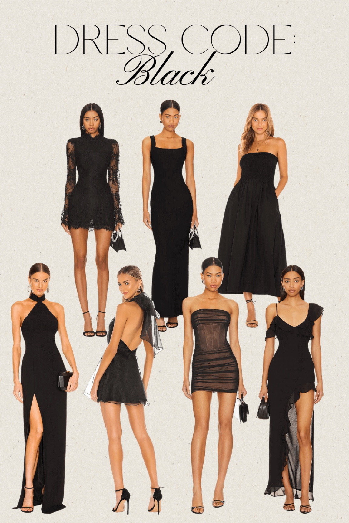 All black attire • black tie • wedding guest dress • what to wear • dress code • little black dresss

#LTKWedding #LTKStyleTip