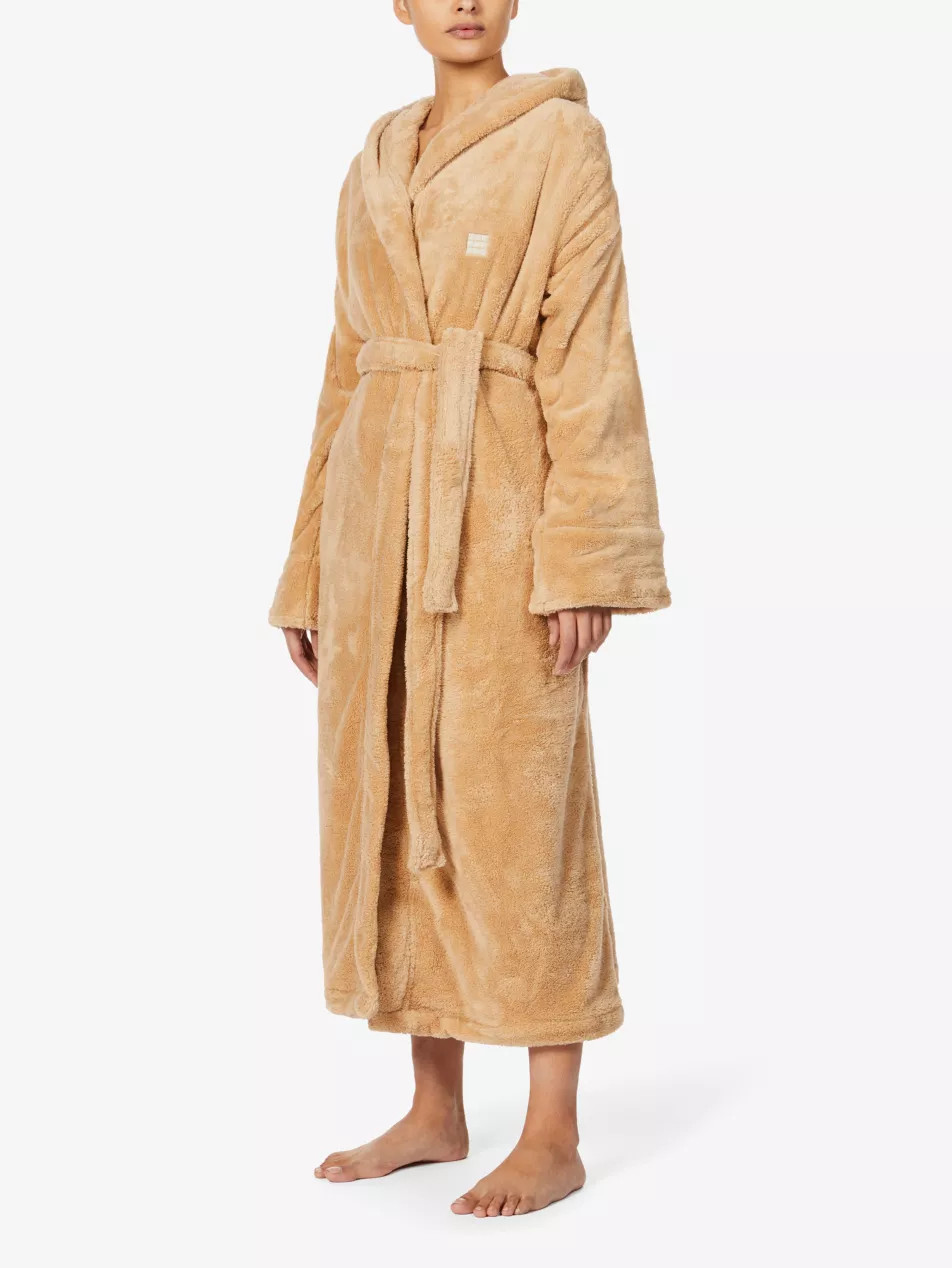 Logo-embroidered recycled-polyester house robe | Selfridges