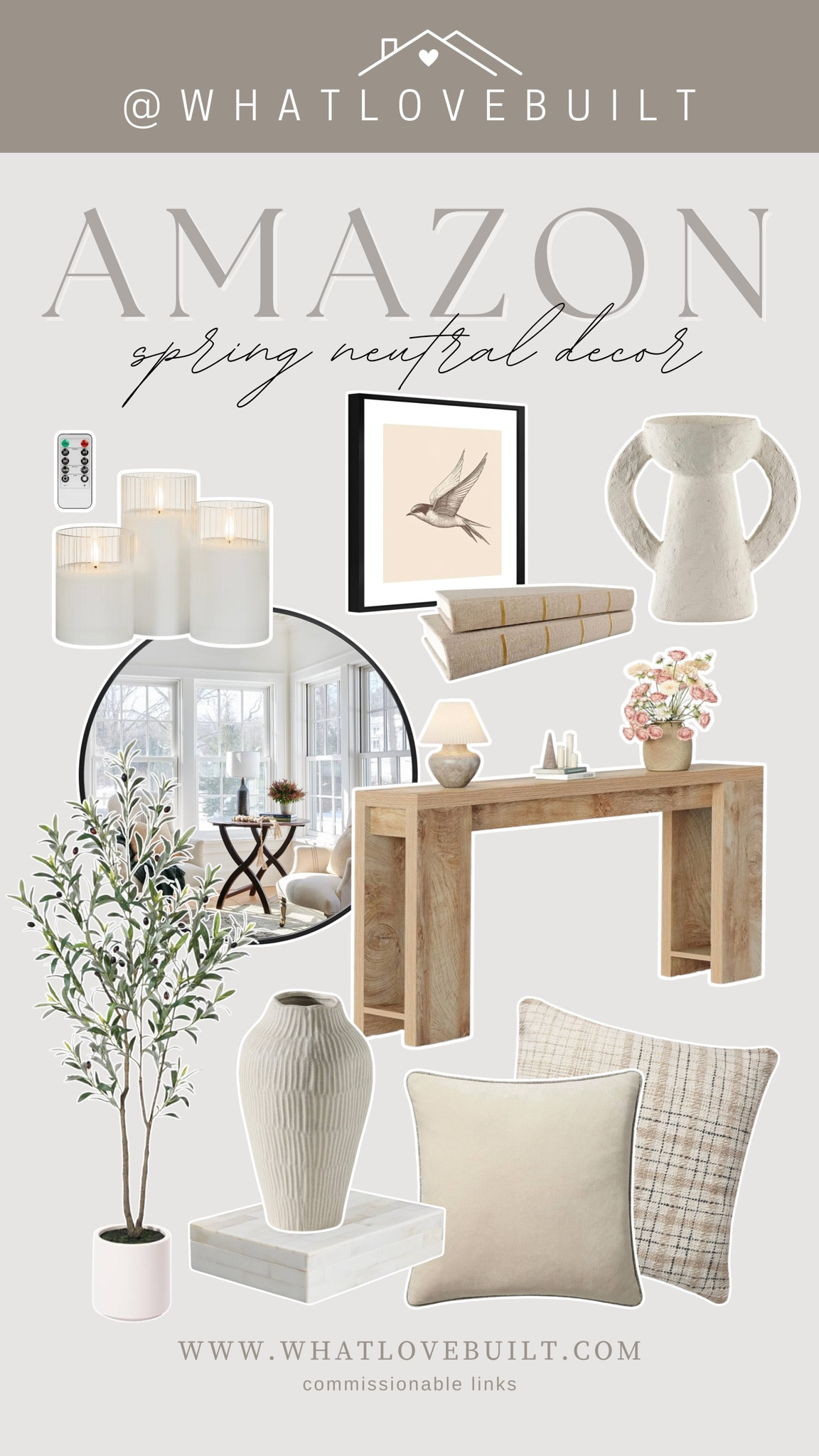 Amazon Neutral Spring Home Decor 🤍

#amazon #home #homedecor #furniture #mirror #candle #vase #pillow #throwpillow #modernhome 

#LTKStyleTip #LTKHome #LTKFindsUnder100
