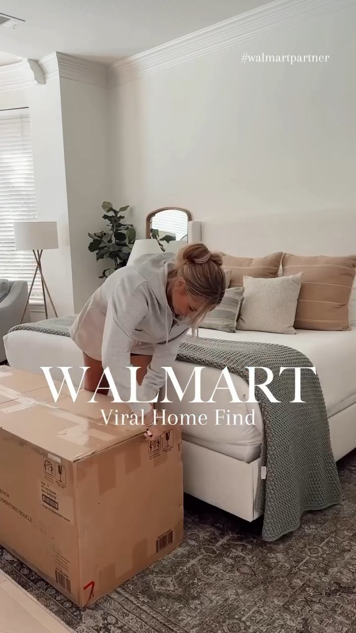 🤍 I cannot believe this boujee home find is from WALMART!!!!!! The hidden storage makes me love it even more.