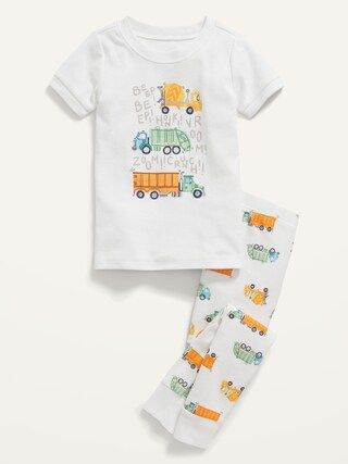 Unisex Short-Sleeve Printed Pajama Set for Toddler &#x26; Baby | Old Navy (CA)