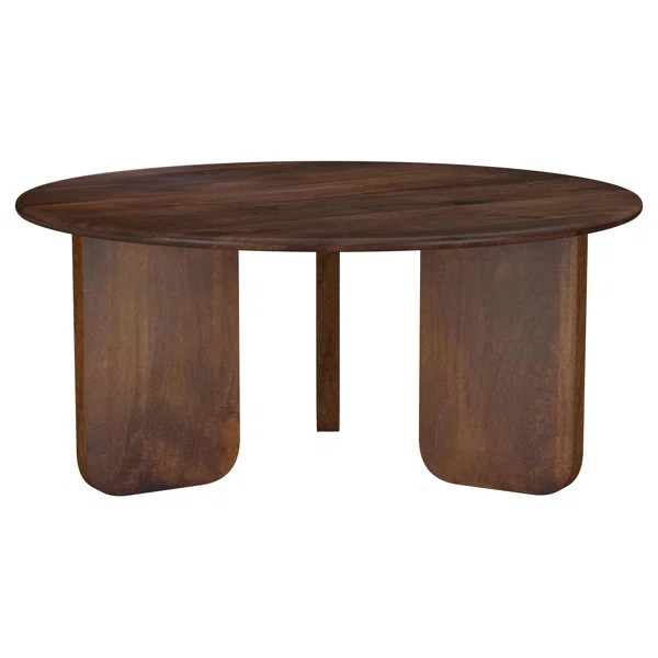 Shriner Round Solid Mango Wood Coffee Table Brown | Wayfair North America
