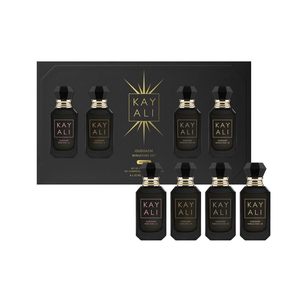 Kayali Oudgasm Miniature Set | Tobacco Oud, Rose & Vanilla | HUDA BEAUTY | Huda Beauty US