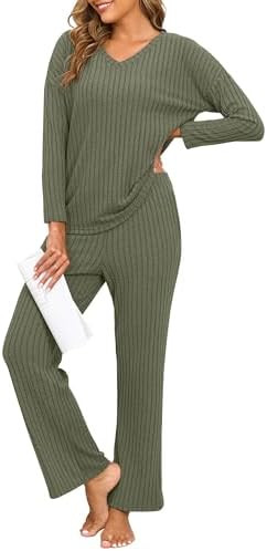 PrinStory Womens Pajama Sets Long Sleeve Lounge Set 2 Piece Pajamas Fall Winter Pjs for Woman Lou... | Amazon (US)