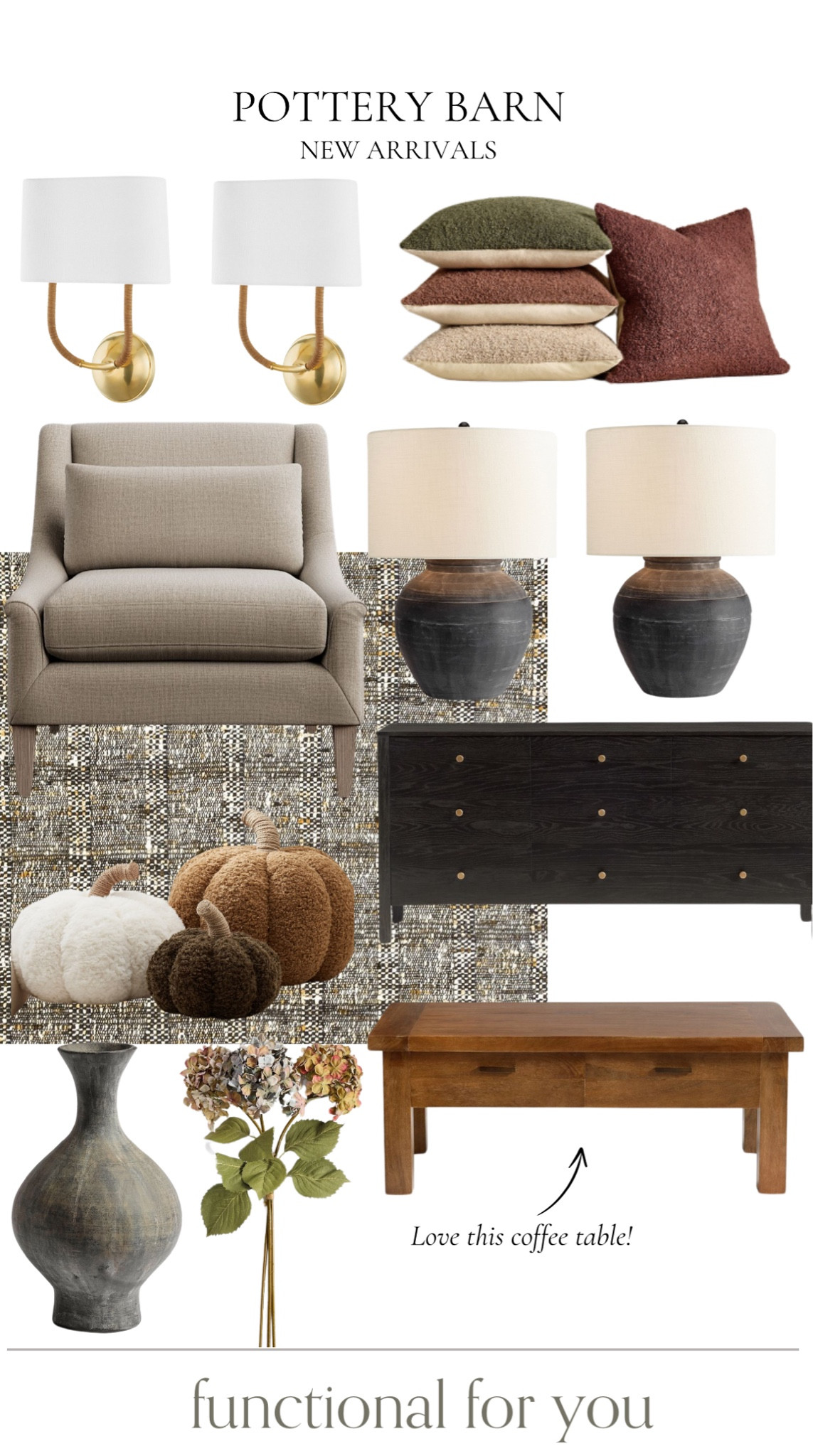 Pottery Barn New Arrivals! Loving all the new fall pieces!




Wall sconce lights, throw pillows, table lamps, accent chairs, area rugs, accent cabinet, pumpkin pillows, fall home decor, coffee table, accent vase, fall stems, home decor, pottery barn furniture, pottery barn fall decor 

#LTKStyleTip #LTKHome