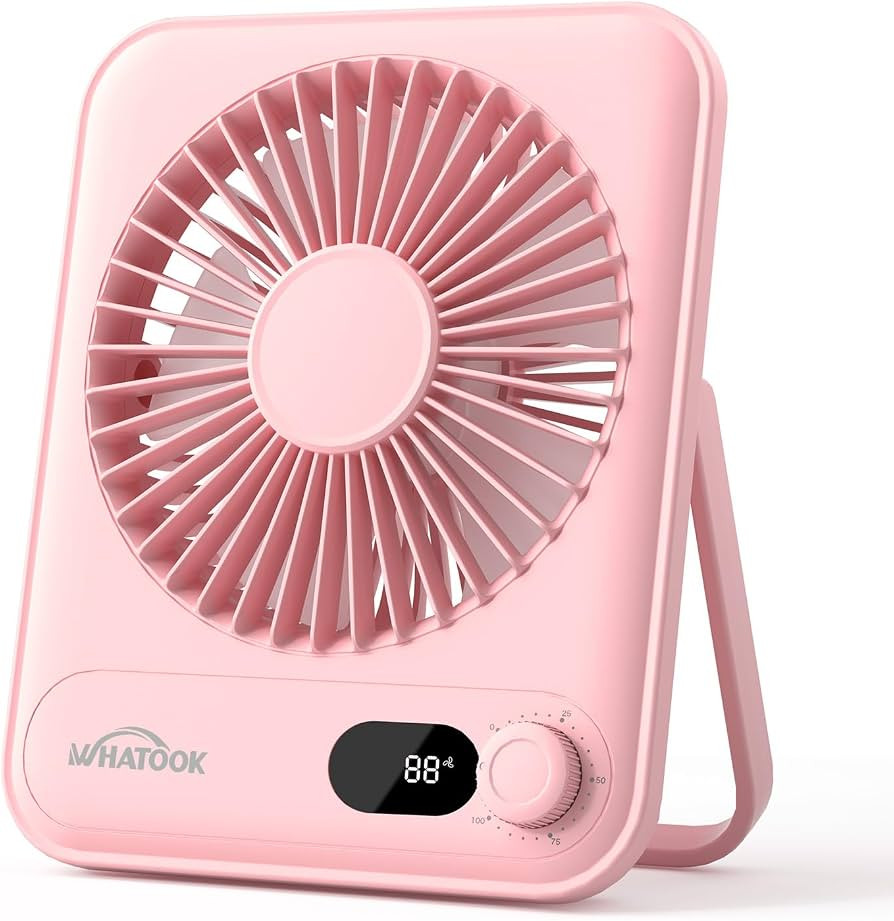 WHATOOK Small Desk Fan Personal Fans: 5000mah 25 Hours Battery Office Quiet Mini Desktop Fan Port... | Amazon (US)