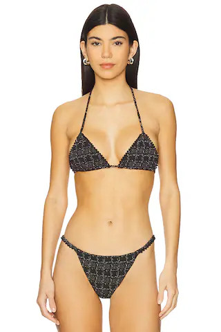 DEVON WINDSOR Drew Bikini Top in Black Tweed from Revolve.com | Revolve Clothing (Global)