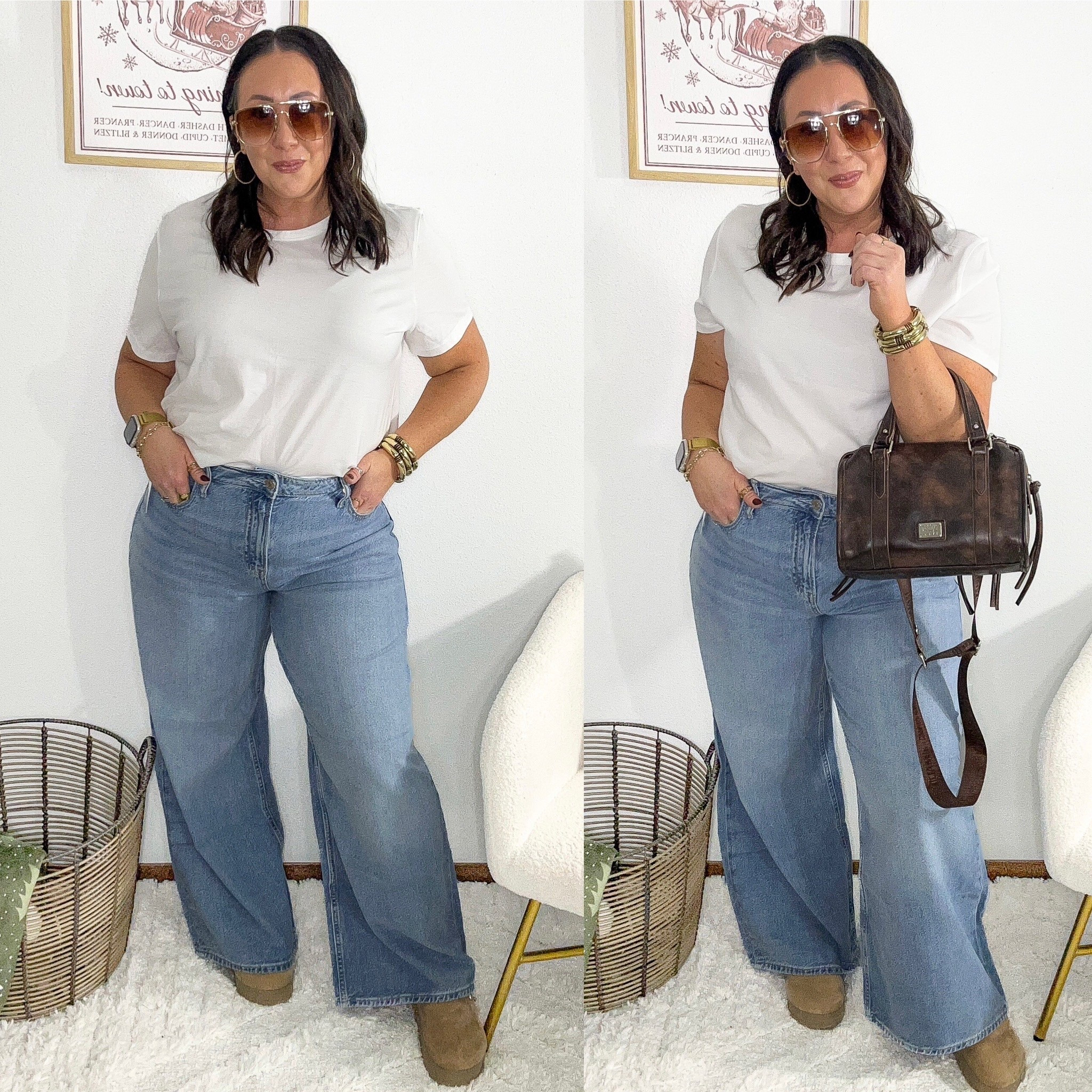 @gap 100% organic cotton tees on repeat around here. Perfect for all the layering and these do not shrink! XL! I grabbed a few white ones!
Jeans 40% off rn! Wearing a size 33 regular! Love this wash! 

#LTKOver40 #LTKSaleAlert #LTKFindsUnder50