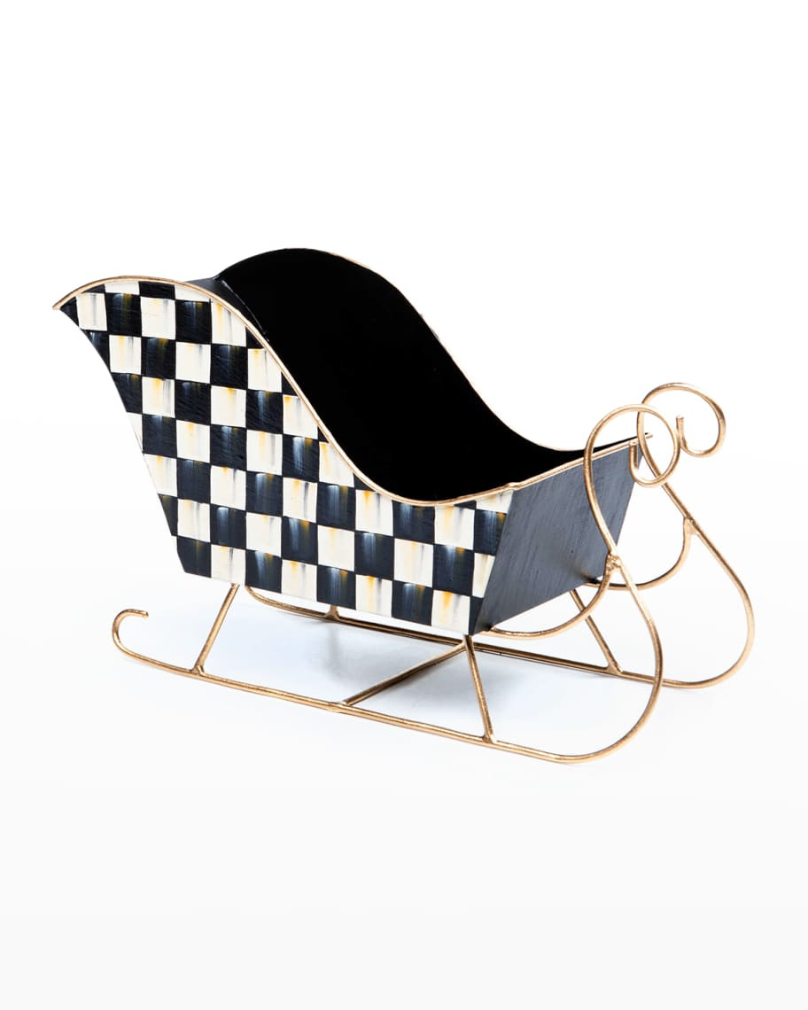 MacKenzie-Childs Medium Courtly Check Tin Sleigh | Neiman Marcus