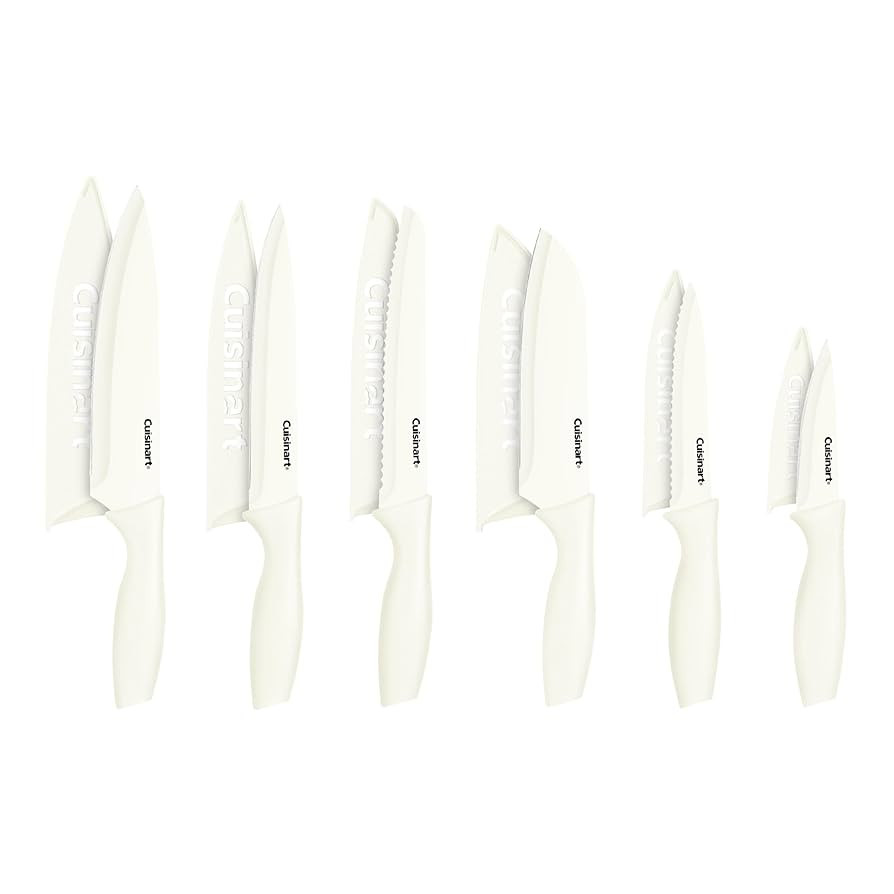 Cuisinart Knife Set, 12pc Ceramic Coated Knife Set with 6 Blades & 6 Blade Guards, Lightweight, S... | Amazon (US)