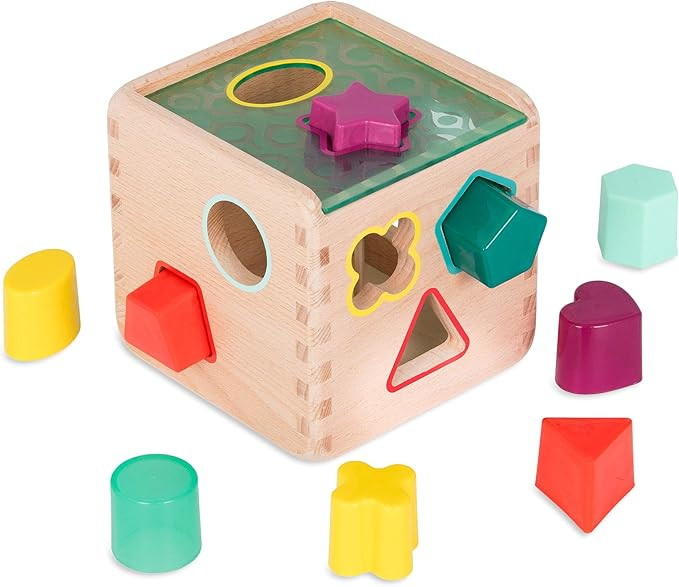 B. toys- Wonder Cube- Developmental Toy- Wooden Shape Sorter Cube – 9 Colorful Shapes – Educa... | Amazon (CA)