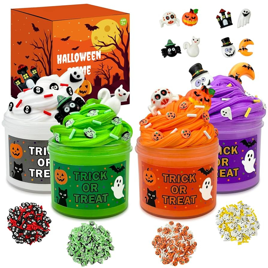 Halloween Slime Party Favors Supplies for Toddlers 8 PCS,Boo Basket Goody Gift Bag Stuffers for K... | Amazon (US)