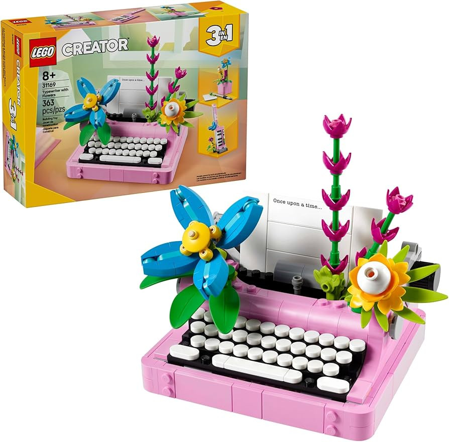 LEGO Creator 3 in 1 Typewriter with Flowers - Building Toy with 3 Building Options, Typewriter, F... | Amazon (US)