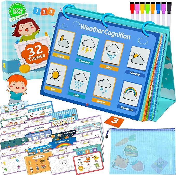 ECOFANTASY Montessori Toddler Busy Book - New 32 Themes Montessori Toys & Dry Erase Board for Tod... | Amazon (US)