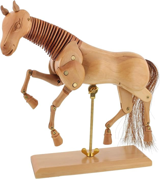 U.S. Art Supply 12" Wooden Horse Manikin Posable Figure for Drawing - Articulated Mannequin with ... | Amazon (US)