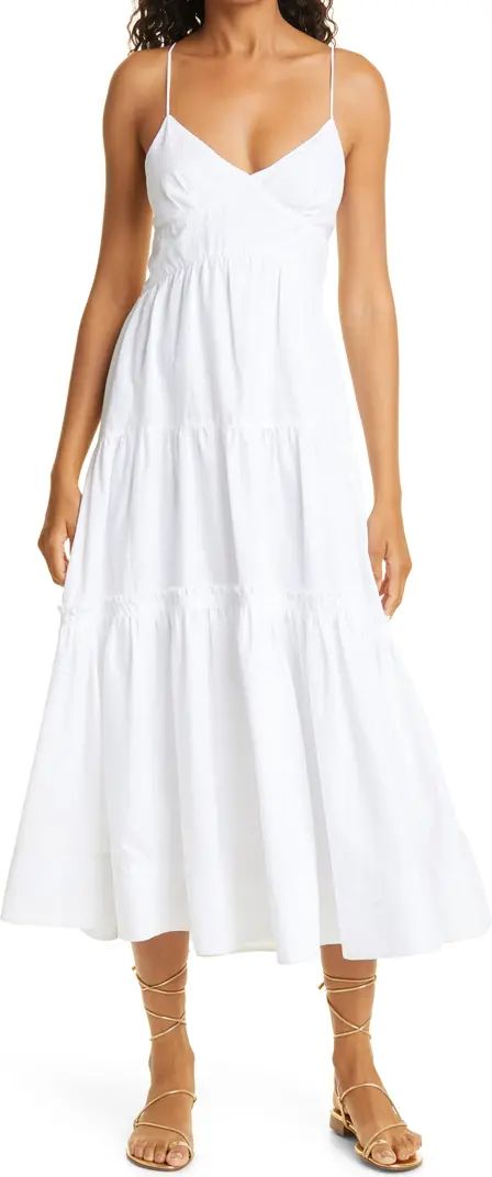 Sleeveless Cotton Linen Tiered Maxi Dress | Nordstrom