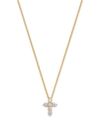 Diamond Cross Pendant Necklace in 14K Yellow Gold, 0.30 tcw | Bloomingdale's (AU)