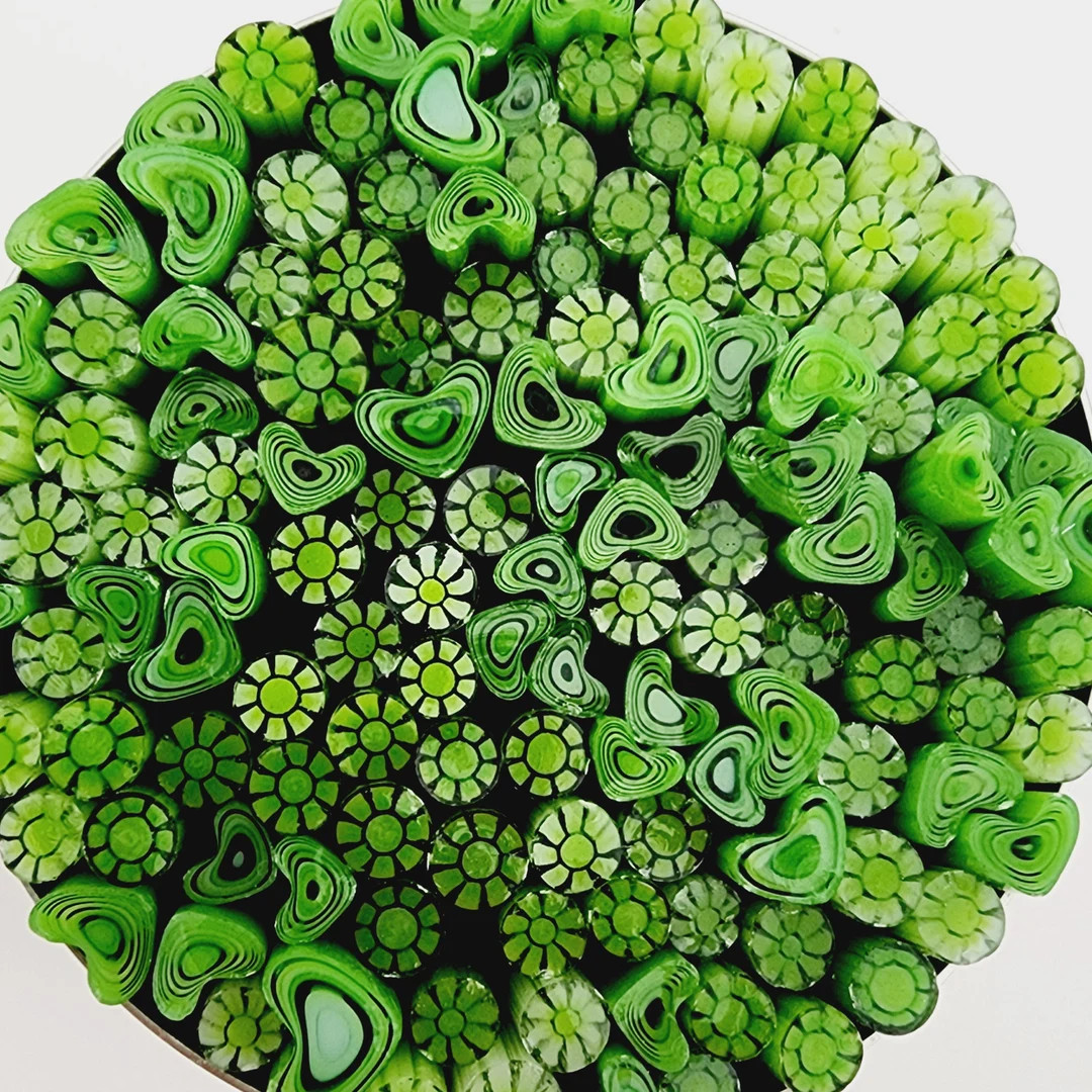 COE 96 St Patrick's Day Mix - 1 oz Murrini, Murrine, Millefiori, Vitrigraph Cane - MINZABELLA MUR... | Etsy (US)